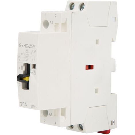 2P 25A 220V 50Hz DIN Rail Domestique AC Contacteur avec Commande Manuelle Switch2NO