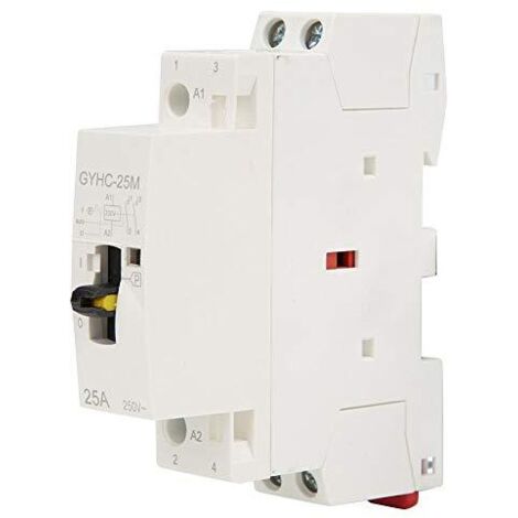 2P 25A Rail DIN Ménage AC Contacteur avec Interrupteur de Commande Manuel Ménage AC Contacteur pour Bâtiment (2NO),A
