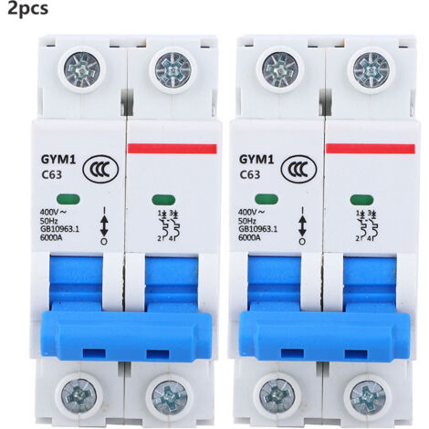 2P 63A 400V AC GYM1-DZ47S Fehlerstromschutzschalter, Überlast- und Kurzschlussschutz, für elektrische Schaltschränke im Haushalt und in der Industrie.
