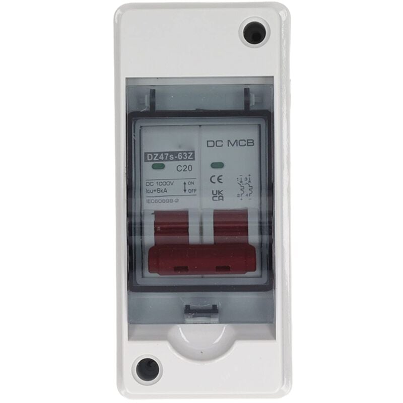 Jeffergarden Disjoncteur miniature 2P IP65 interrupteur de déconnexion étanche pour système solaire pv dc 1000V 20A