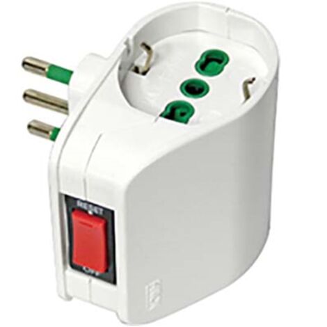 2p+e 10a adaptador de enchufe con interruptor automÁtico de superficie 87310