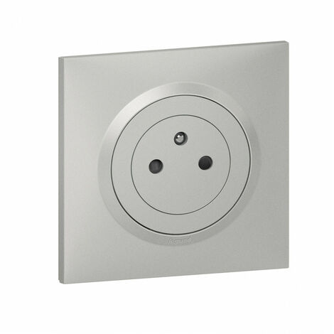 Prise de courant 2P+T Affleurante Dooxie - Aluminium Complet - Legrand