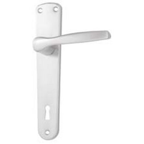 2PA MANIGLIA MODELLO "ALU" CON PLACCA IN ALLUMINIO ARGENTO mm.90 in alluminio argentato quadro maniglia mm.8 foro normale