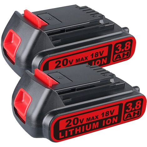 PDSTATION 2Pack 18V/20V MAX 3.8Ah Lithium Ion Battery for BLACK+DECKER LBXR20 BL1518-XJ LB20 LST201 LBX20 LSW20 Black&Decker Cordless Tool Batteries Pack