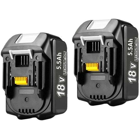 2Pack 18V 5.0Ah BL1860B remplacement pour batterie Makita 18V BL1860B BL1850B BL1860 BL1830B BL1830 BL1840B BL1840 BL1835 BL1845 BL1850 1942053 LXT400 avec affichage LED