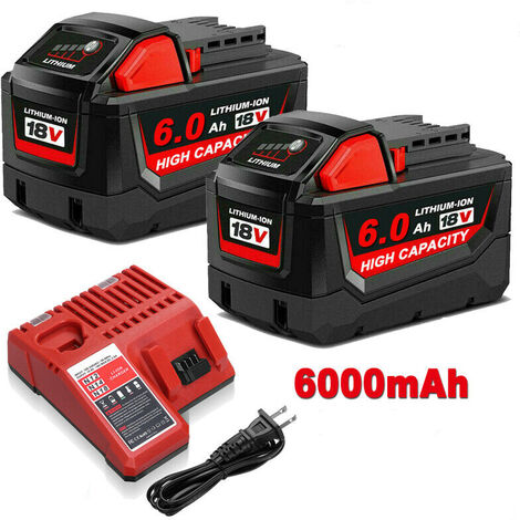 6.5Ah for Milwaukee 18V Battery Replacement 48-11-1811 | M18 Li-ion Battery 2 Pack