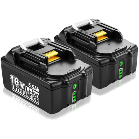 PDSTATION 2Pack BL1850B 18V 5.5Ah Li-ion Replacement Battery for Makita BL1830B BL1860B BL1850 BL1860B BL1860 BL1840B BL1840 BL1830 LXT-400 with LED Indicator