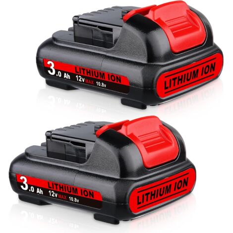 2Pack DCB120 Battery 12V 3000mAh Replacement for Dewalt 12V Battery Lithium ion DCB127 DCB123