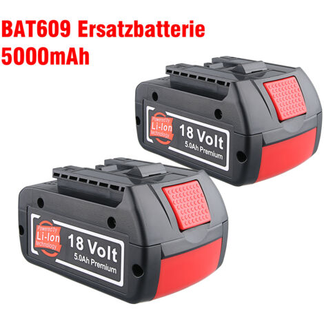 2Pack Fur Bosch BAT610G Akku 18V 5000mAh Li-ion Rot&Schwarz BSL1810 BAT610G BAT622 BAT609G BAT618G BAT619