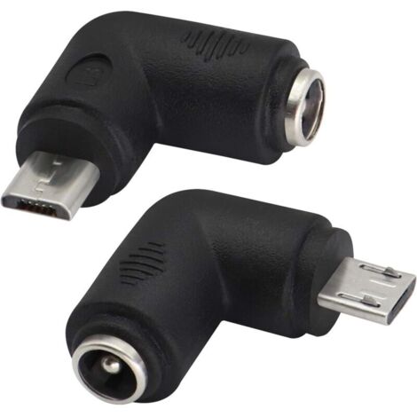 (2Pack-Micro)90 Degrés DC5.5x2.1mm vers Micro USB 5V DC Connecteur de Charge d'alimentation pour Téléphone Portable,Tablette, MP3 et Appareil Micro USB