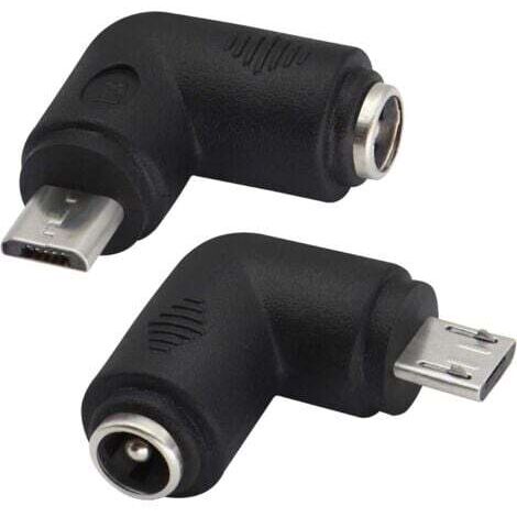 (2Pack-Micro)90 Degrés DC5.5x2.1mm vers Micro USB 5V DC Connecteur de Charge d'alimentation pour Téléphone Portable,Tablette, MP3 et Appareil Micro USB