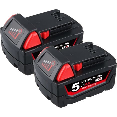 2Pack PDstation Pour Milwaukee M18 5.5Ah Lithium XC Battery 48-11-1860 48-11-1850 M18B5 48-11-1828 Extended Capacity 48-11-1840