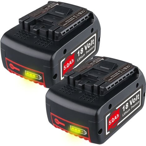 PDSTATION 2Pack pour Bosch batterie 18-Volt 5.0Ah ProCORE GBA GSR GSB BAT618 BAT609 BAT610G BAT619 BAT621 BAT620