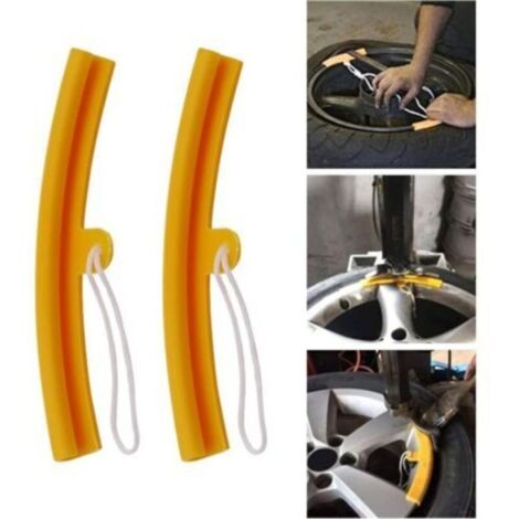 2pack Protection de Jante avec Trous et Cordes,Protection de Jante avec Trous et Cordes Protecteur,Outil de Protection de Roue de Jante pour Moto Bicyclettes, Démonte-Pneu Vélo