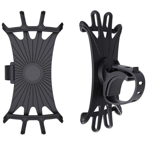 2packs Support Tlphone Vlo,support Telephone Moto Universel Rglable 360 Rotation Anti-vibrations En Silicone Compatible Avec Iphone Samsung Galaxy