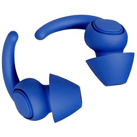 2pairs Bleu- L Taille-bouchon D'oreille Anti Bruit - Boule Quies Pour Dormir - Bouchon Oreilles Bruit - Confortables