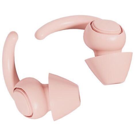 2pairs Rose- L Taille-bouchon D'oreille Anti Bruit - Boule Quies Pour Dormir - Bouchon Oreilles Bruit - Confortables
