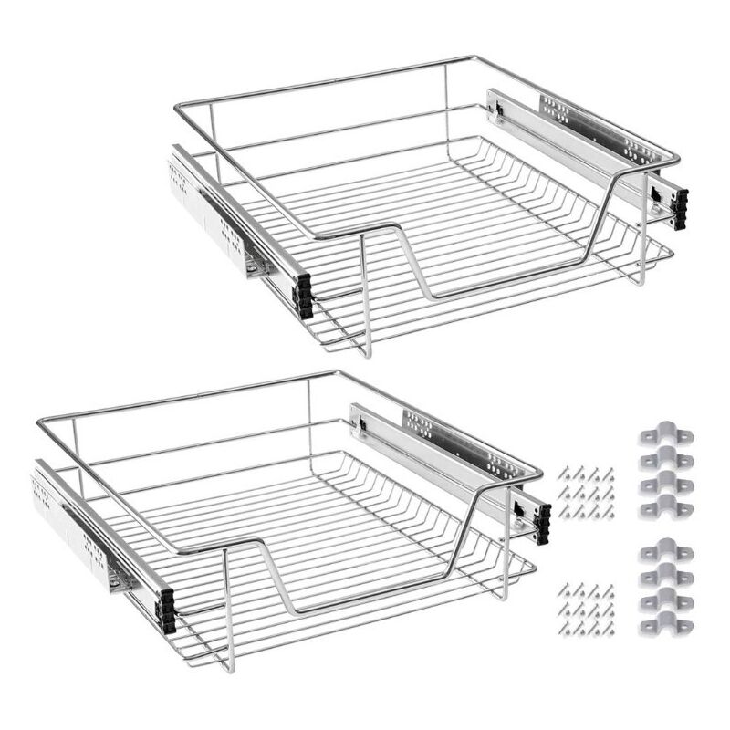 2×Panier à tiroir télescopique 56 cm