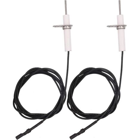 2Pc 38" Ignitor Wire - Remplacement de l’Assemblage d’électrode en céramique, Ignition Electrode Can DIY Bending for Gas Burner Ceramic Spark Plug Ignition Electrode Replacement