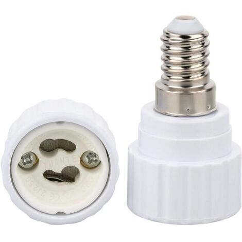 2pc Douille d'adaptateur E14 pour douille de lampe GU10 blanche Convertisseur LED pour lampes à économie d'énergie (max 250V/2A) Ampoules résistant à la chaleur Socle céramique