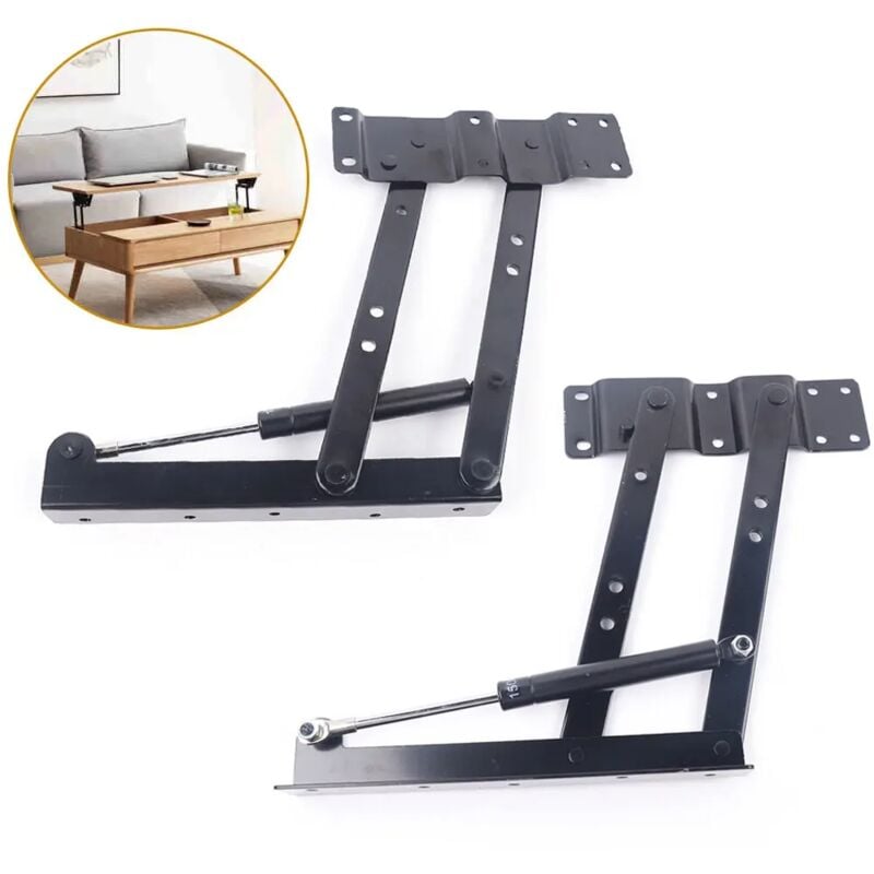 2PC réglable soulever table basse cadre de levage meubles ressort charnière charnière