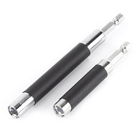 2Pcs 1/4" Magnetic Bit Holder Screwdriver Extension Hex Shank with Non-Slip Rubber Sleeve, A