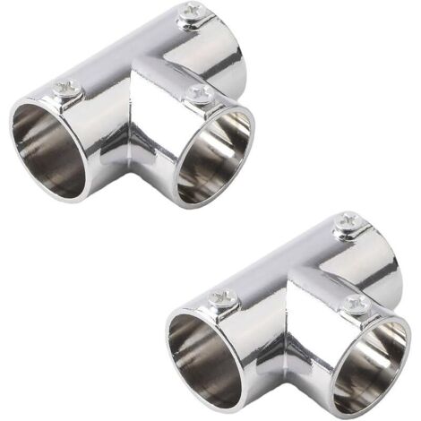 2PCS 1 pouce diamètre extérieur Cross tube clip, 3 voies structure joint tube, alliage de zinc métal Link Fence joint pièces raccords de rail angle