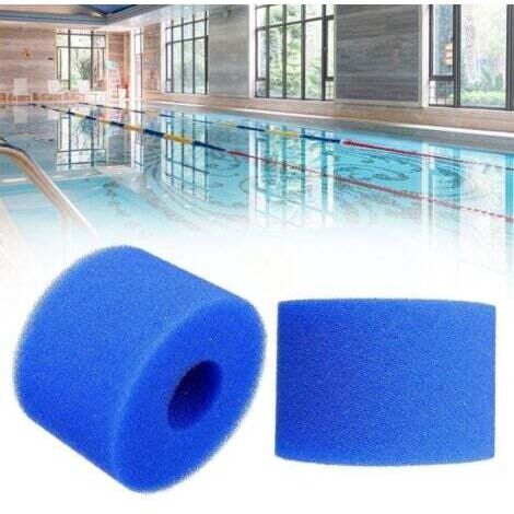 2pcs 108 x 40 x 73mm réutilisable piscine lavable filtre éponge bleue éponge de nettoyage colonne piscine filtre coton