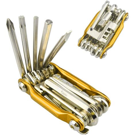Profi-Werkzeug Mini Multifunktions für die Reparatur und Wartung von Fahrrad Stahl 11 Funktionen 3690 