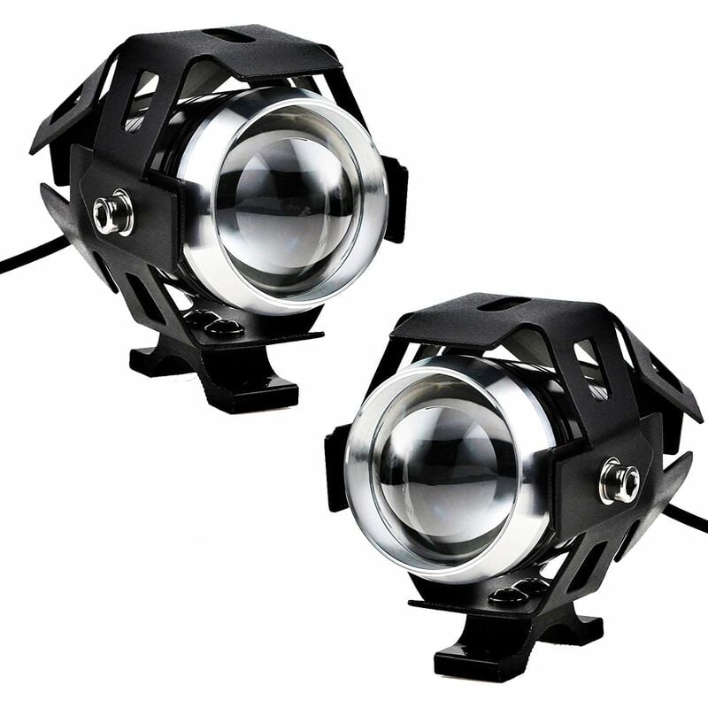 Ersandy - 2pcs 125W phare de moto Extra led phare antibrouillard projecteur de moto 1200LM U5 étanche moto scooter 4 roues