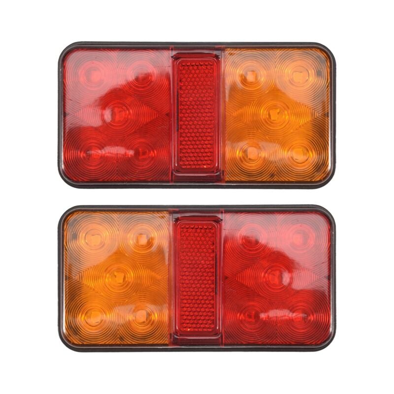 Image of 2Pcs 12V 10LED Wasserdicht Lkw-anhänger Hinten Auto Blinker Bremse Stop Lampe Boot rv Anzeige
