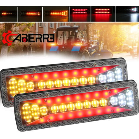 DMTOOL 2pcs 12V 37LED Feu arrière flottant Clignotant Frein Marche Arrière Pour remorque, camion, lorry