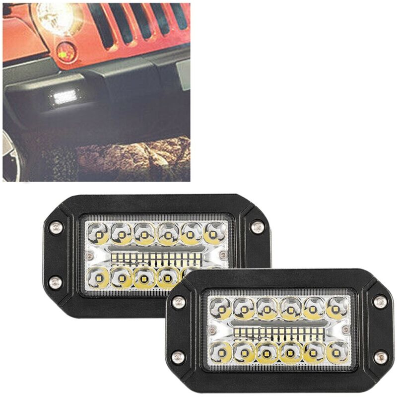 Image of Tlily - 2Pcs 12V 6 Zoll Flush Mount Arbeit Licht 26 led Super Helle Scheinwerfer Auto Scheinwerfer