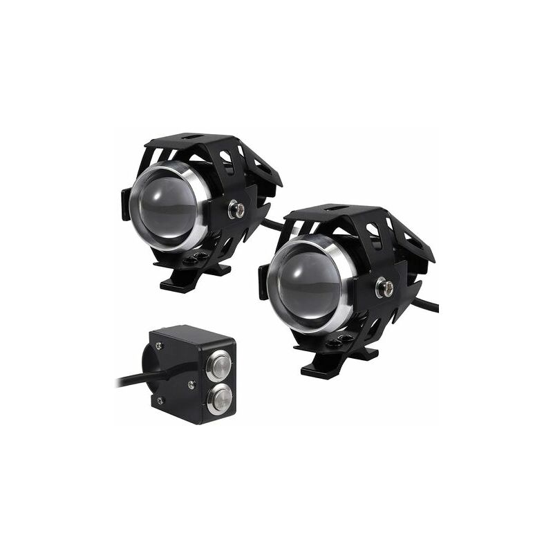 Lucky-88 - 2pcs 15W Phare Moto Feux Additionnels led Phares Avant Moto Anti Brouillard Projecteur Spot led Moto 3000LM U5 Etanche 12-24V pour Moto