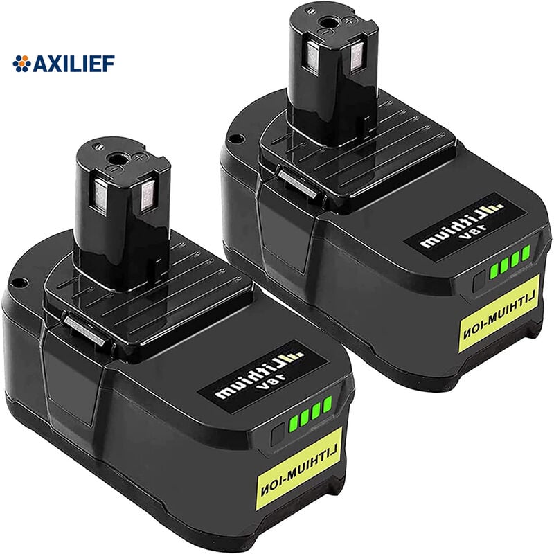 2Pcs 18V 5.5Ah Remplacement de Batterie pour Ryobi One+ P108 RB18L50 RB18L40 RB18L25