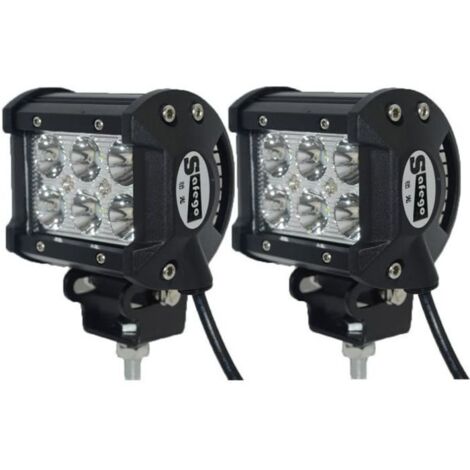 2pcs 18W LED Cree barres de lumière voiture spot offroad camions de travail brouillard conduite lampe 4X4 4WD ATV 12V 24V