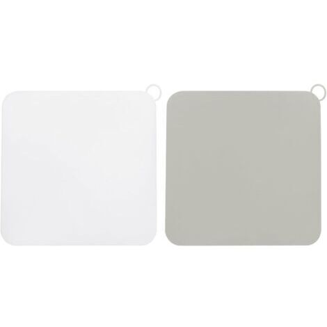 2pcs/1Set Douche Drain Bouchon Carré Silicone Sol Drain Couvercle pour Cuisine Salle Bain, Blanc Gris