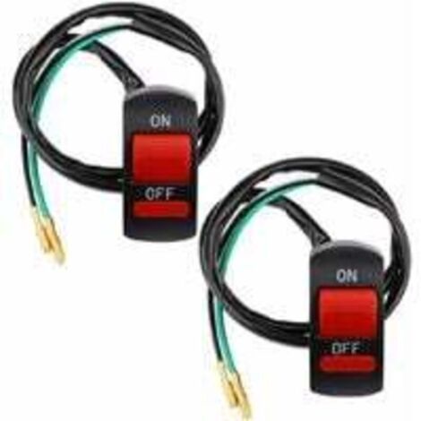 2pcs 22mm Handlebar Switch, Motorcycle Handlebar Switch, Universal Waterproof Electric Starter, LED Headlight On/Off