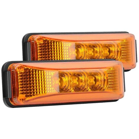 2PCS 24V 3.9Inch 3 LED Truck LED Side Marker Lights--
