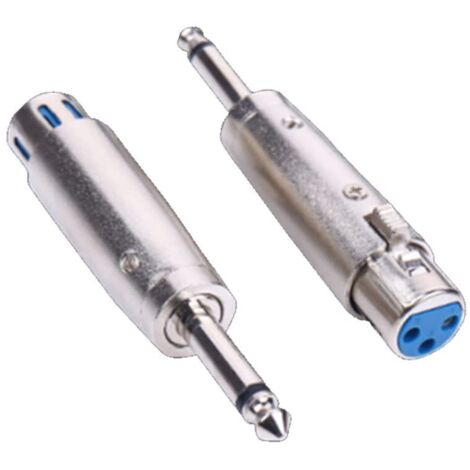 2PCS 3 Broches XLR Prise Femelle vers 6.35mm Mono Jack Adaptateur de Prise