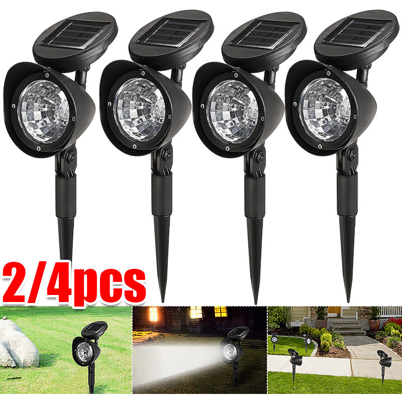 

2pcs 3-LED Lámpara solar del punto del jardín Luz exterior de la calzada del camino del paisaje del césped