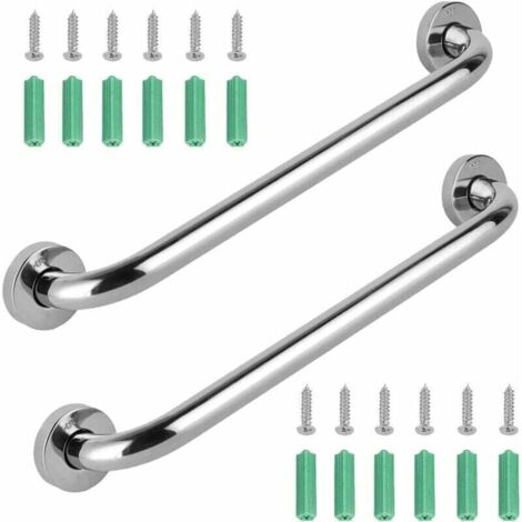 2pcs 30 cm Barre d’Appui de maintienDouche Poignée de Baignoire en Acier InoxydableBarres Porte-Serviettes Poignée de Douche Barres de Sécurité maintienMurale pour Enfants Enceintes Handicapés Personn