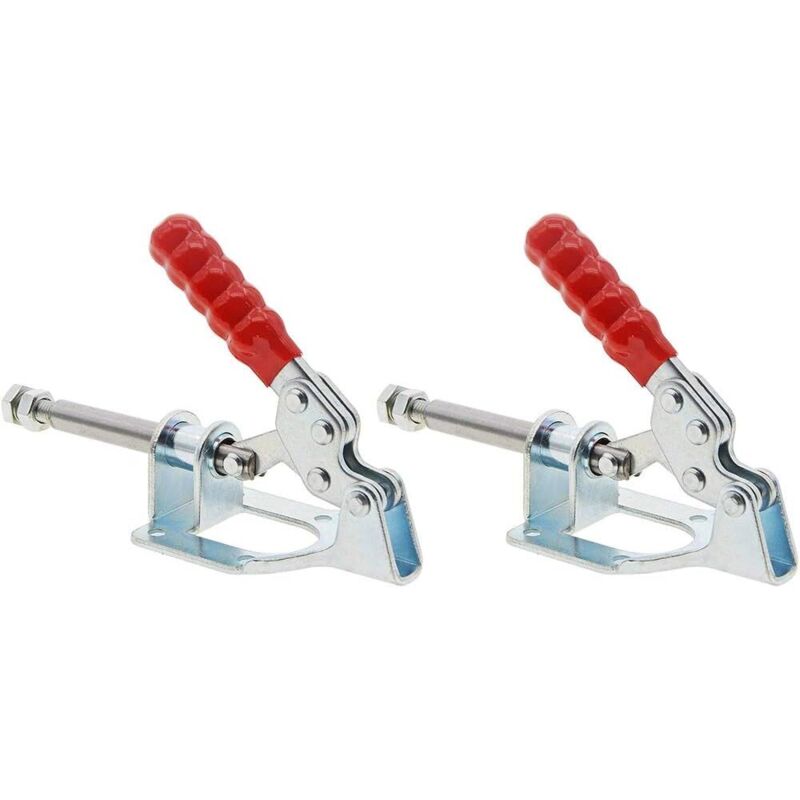 2PCS 32mm Pince à Bascule GH-302-F, Loquet De Maintien Push Pull Action Outil à Main 136kg Capacité Pince-traction Pièce Soudage Antidérapant Poignée