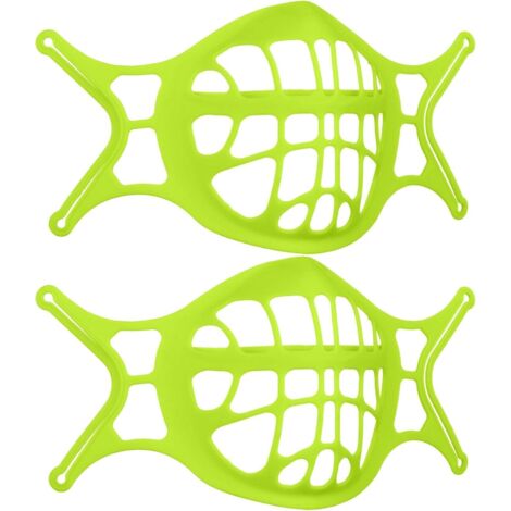 2PCS 3D porte-masque-porte-masque en silicone (vert)