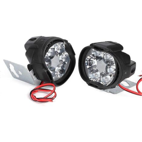 2PCS 6 LED Phare Moto Spot Anti-Brouillard Universel, Feu Avant Étanche 12V pour Moto Scooter Quad