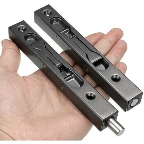 2pcs 6 pouces boulons de porte - Acier inoxydable caché sécurité Français serrures de porte avec quincaillerie