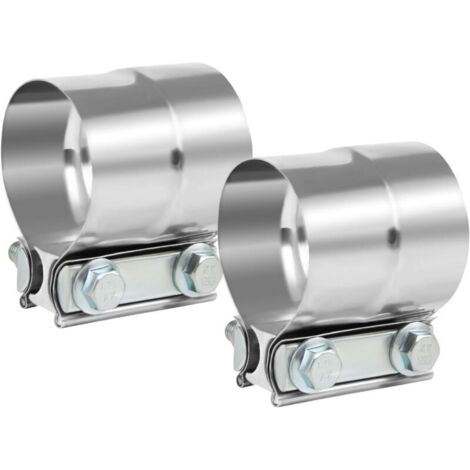 2pcs Ø 63 mm Réducteur en acier inoxydable Collier d'échappement Raccord de tuyau en acier inoxydable, Connecteur de Tuyau Collier D'échappement Ø 63mm à Ø 67mm