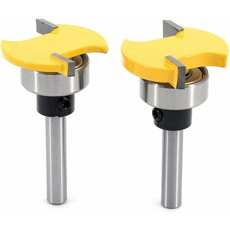 2Pcs 6mm Shank Top Bearing End Mill Bit, Circular Grooving Cutter, Woodworking Milling Cutter