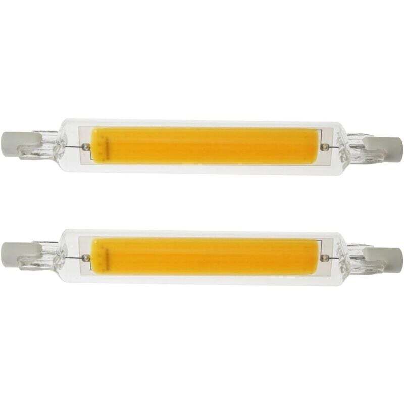 2Pcs 78MM 5W 220V Lampe à LED R7S Haute Luminosité Modèle Verre COB à Double Extrémité Lampe Remplace les Lampes Halogènes, Faible Consommation