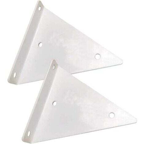 2pcs (8 x 10cm, White) Floating Metal Triangle Shelf Brackets, Hidden Wall Shelf Brackets, DIY Decoration for Bedroom, Living Room, Bathroom
